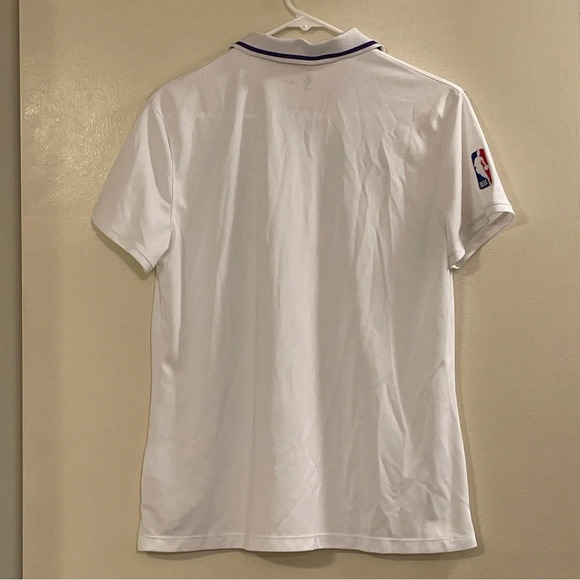 NBA LAKERS x NIKE NWOT Dri-Fit Statement Polo Shirt in Antigua White - Picture 2 of 4